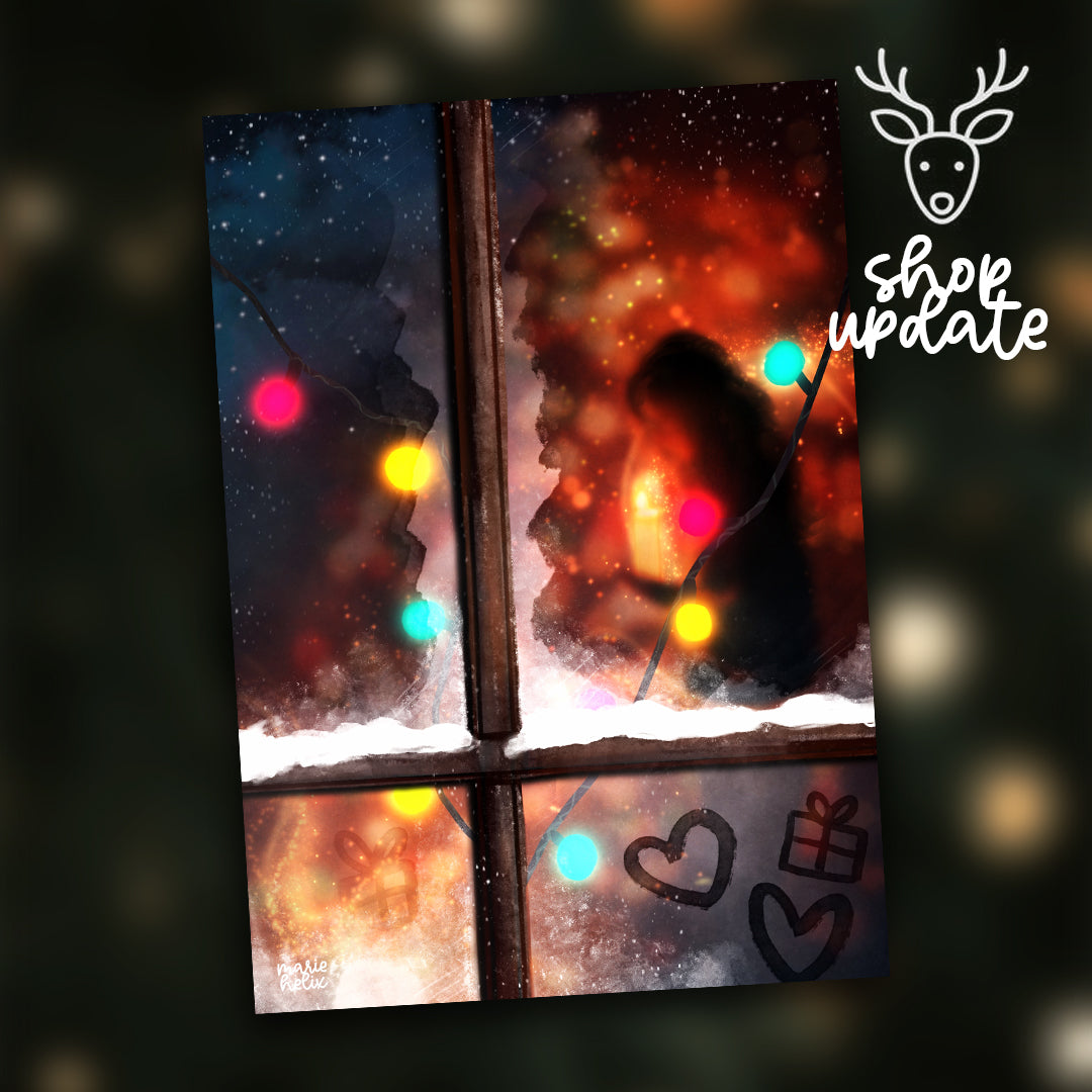 🦌 illustration - christmas lights - collection des fêtes ⛄ 🎄